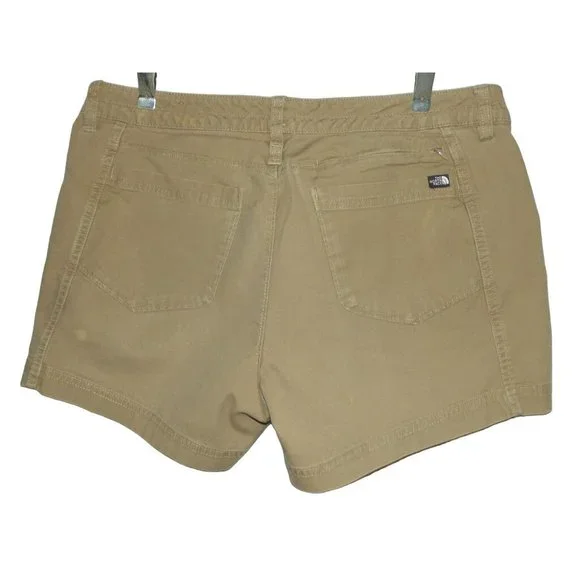 The North Face Shorts Womens 10 Khaki Tan Brown Flat Front Chino Casual Outdoor - Picture 4 of 10